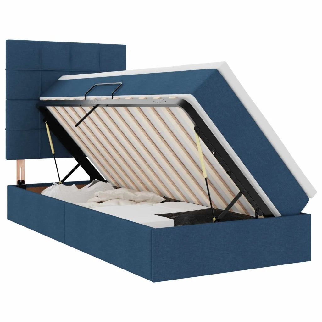 Letto con contenitore e LED con led Blu 90 x 190 cm Poliestere