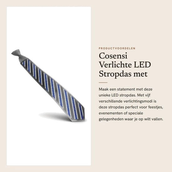 Stropdas con LED Illuminato con 5 Modi di Illuminazione per Feste
