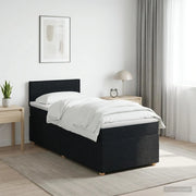 Letto box spring con materasso Nero 100 x 200 cm Tessuto 3450883
