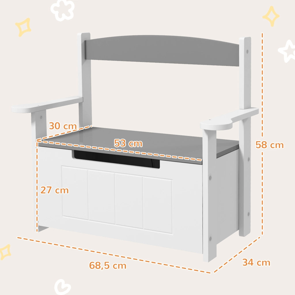 Scrivania per Bambini con Ripiani e Cassetto ¨C Minimal ¨C Grigio e Bianco 68.5x34x58 cm