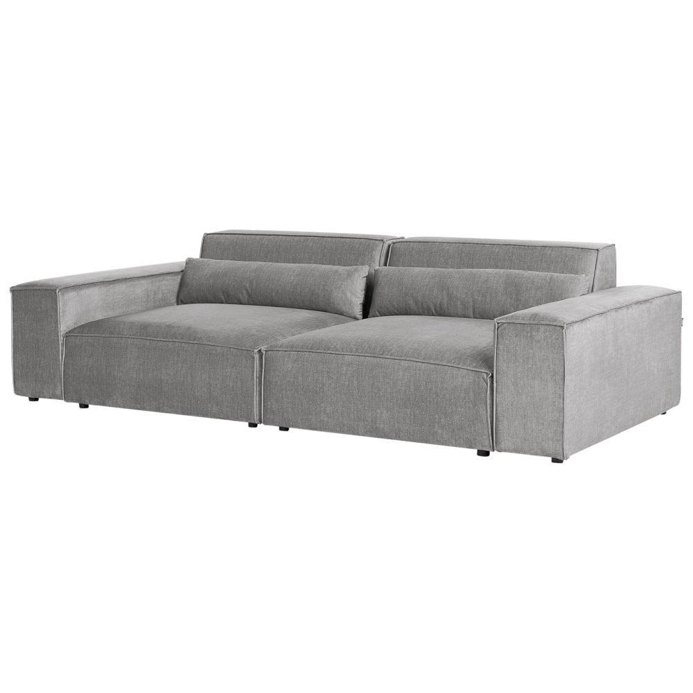 Divano componibile a 2 posti Divano componibile in tessuto grigio con gambe nere Soggiorno moderno