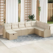 Set Divano da Giardino con cuscino 8 pcs Beige Poly Rattan 3360462