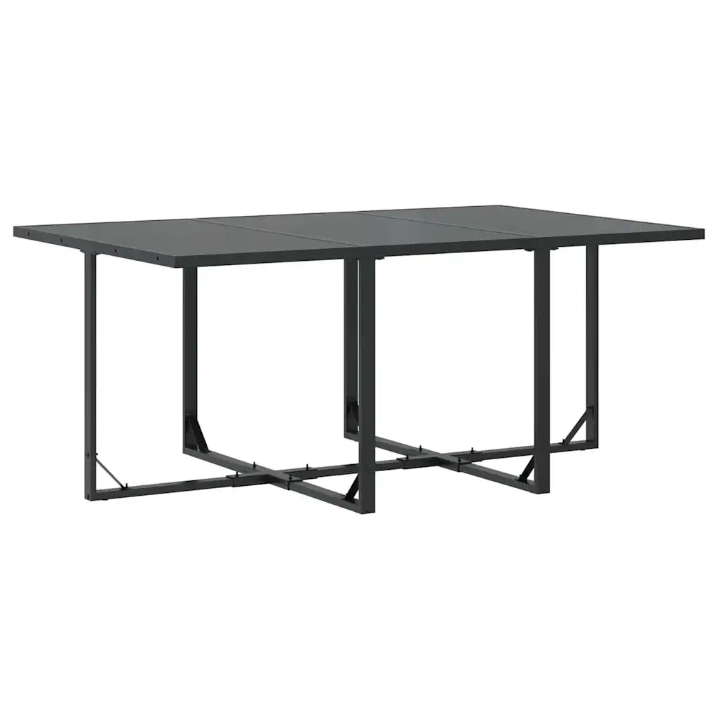 Set da Pranzo per Giardino 11 pcs Nero Acciaio 3335864