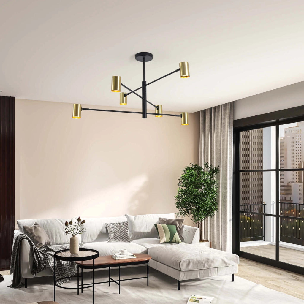 Lampada a sospensione Snow 6xGU10 oro/nero Light Prestige