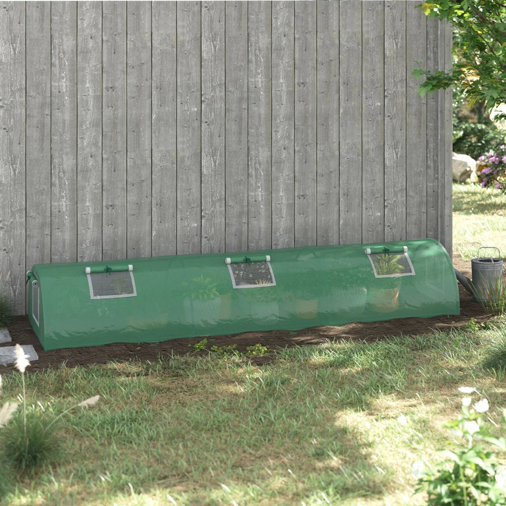 Serra da Giardino con Finestrelle ¨C Minimal ¨C Verde Acciaio 300x80x45 cm
