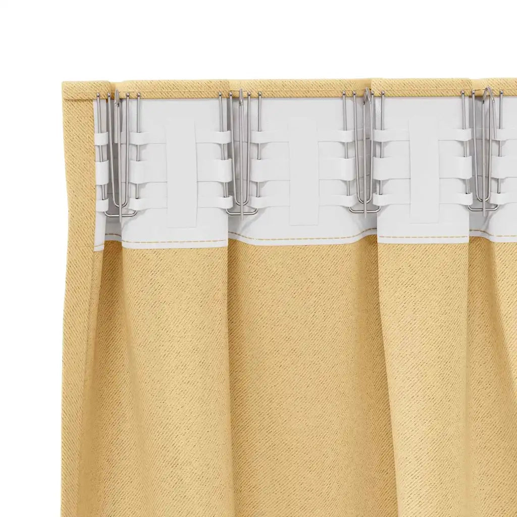Tende Blackout con Anelli 2 pcs Beige 175 x 140 cm Poliestere 4107424