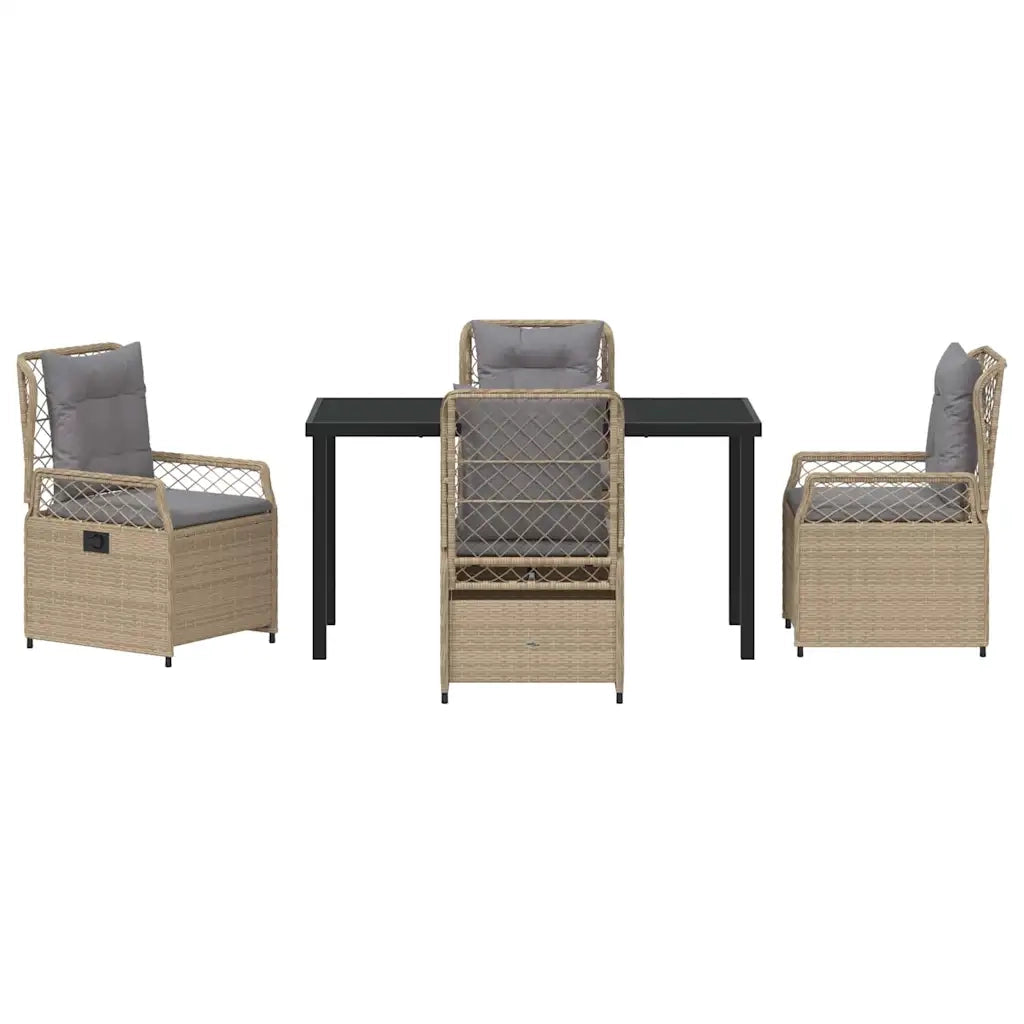 Set da Pranzo per Giardino 5 pcs Beige e Grigio Chiaro 3381004