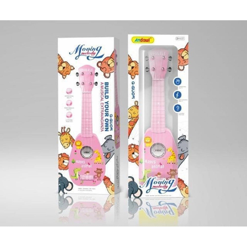 Trade Shop - Chitarra Ukulele Con 4 Corde Giocattolo In Plastica Da 44 Cm Per Bambini Q-gu05 -