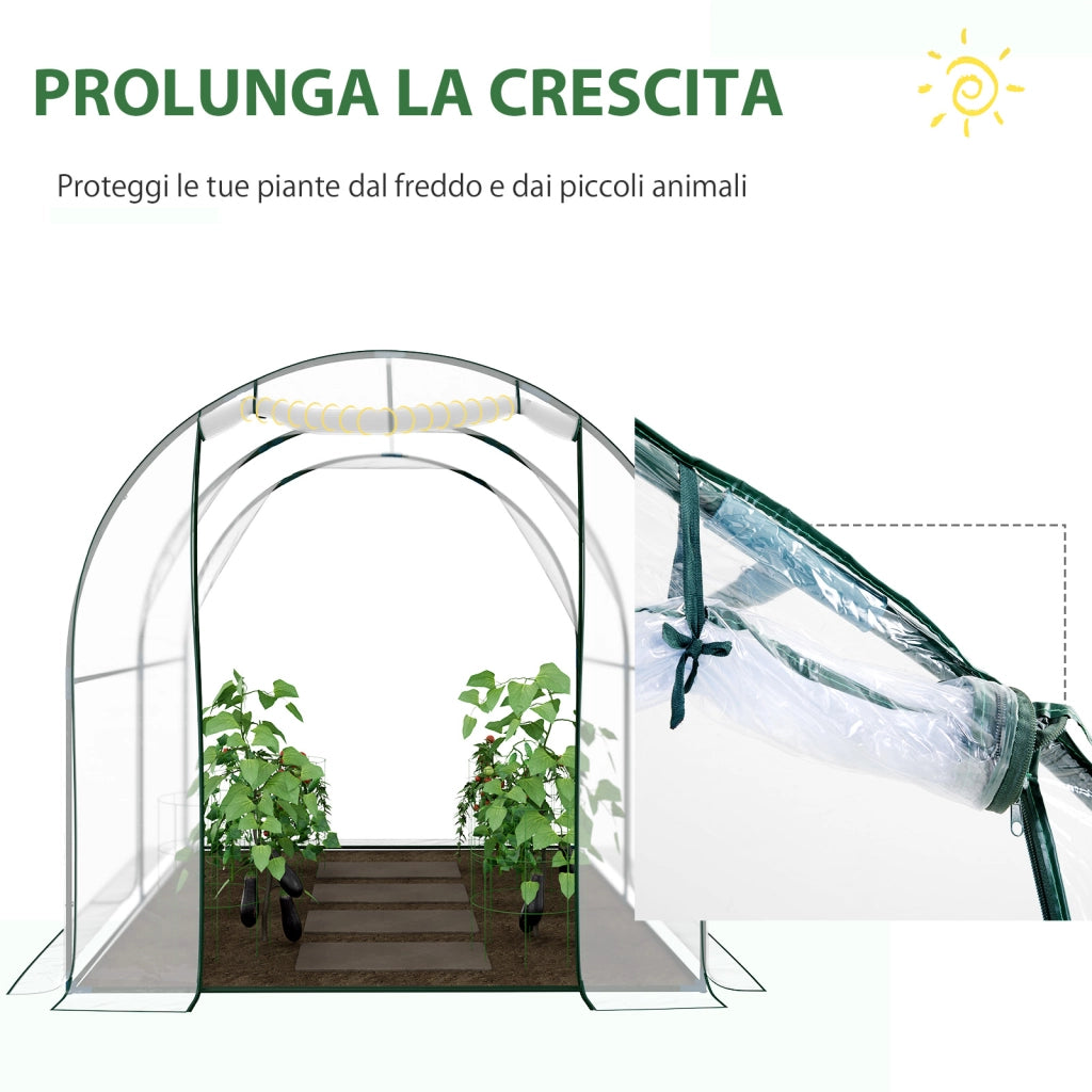 Serra Tunnel da Giardino ¨C Minimal ¨C Acciaio, PVC, 2x2.5x2m