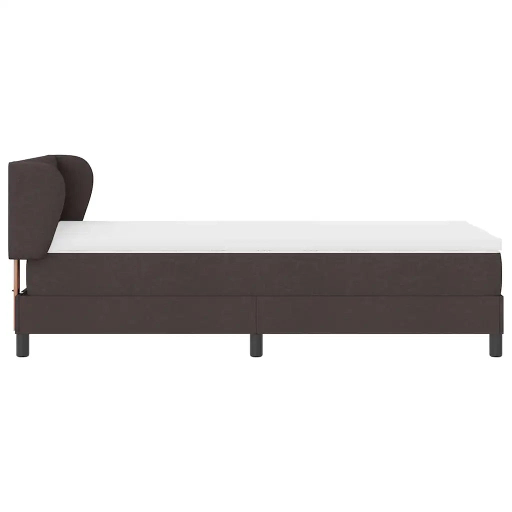 Letto a molle con materasso Marrone Scuro 100 x 200 cm Tessuto 3340076
