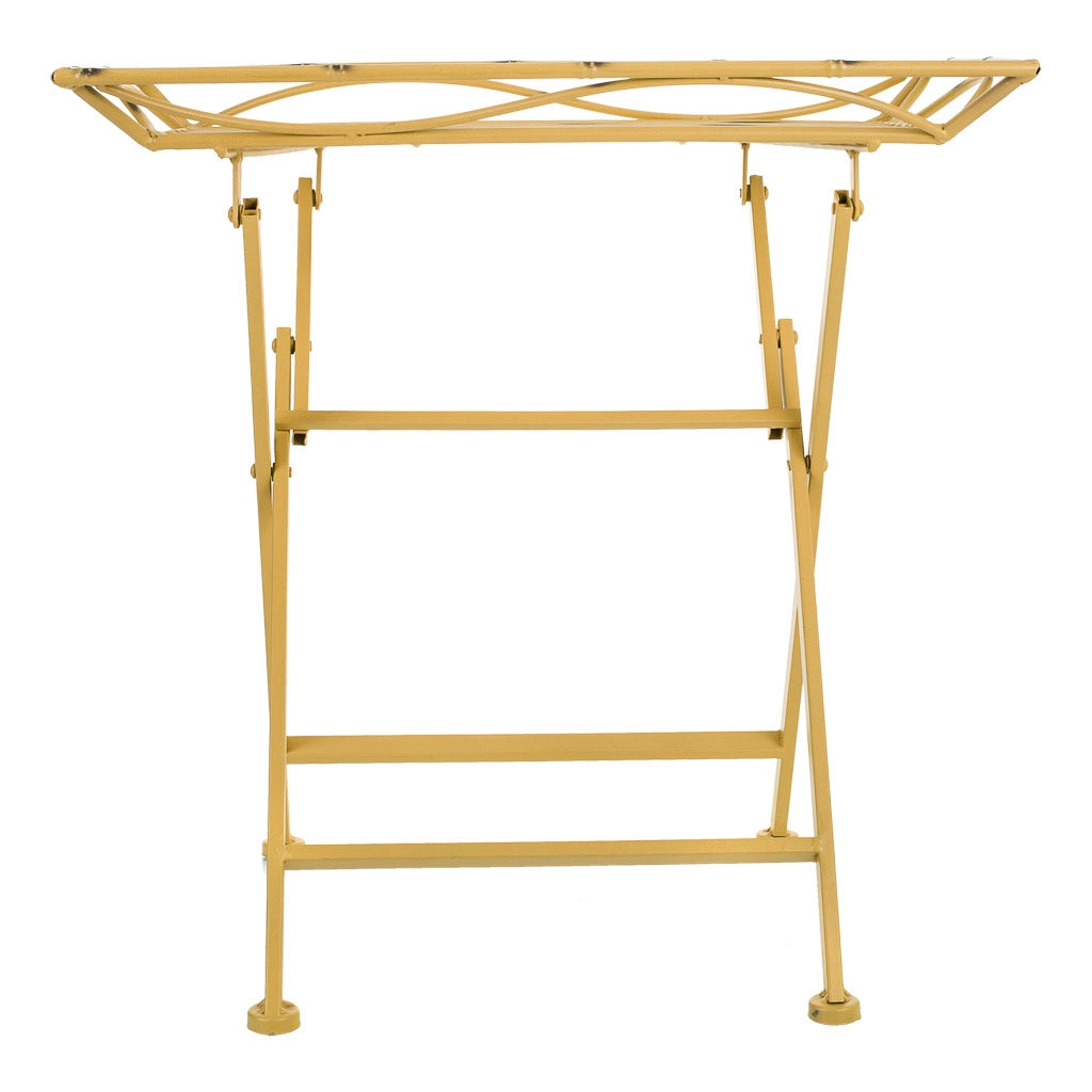 Tavolino in metallo giallo 60x40x58h