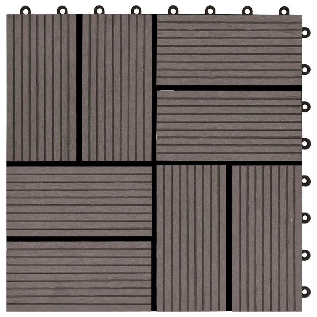 Piastrella per Decking 11 pcs Marrone Scuro 30 x 30 cm WPC 42046678