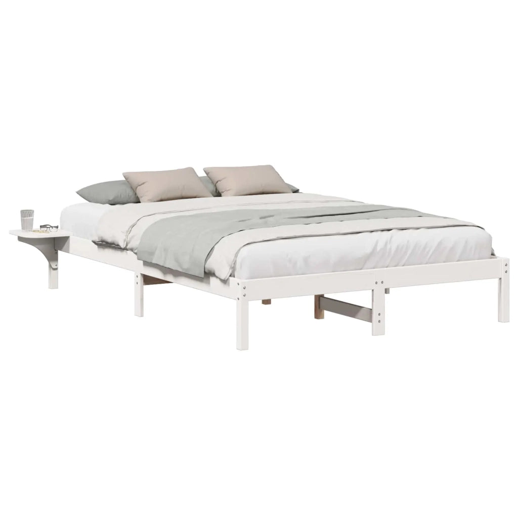 Struttura del letto Bianco 150 x 200 cm Pino massello 873185