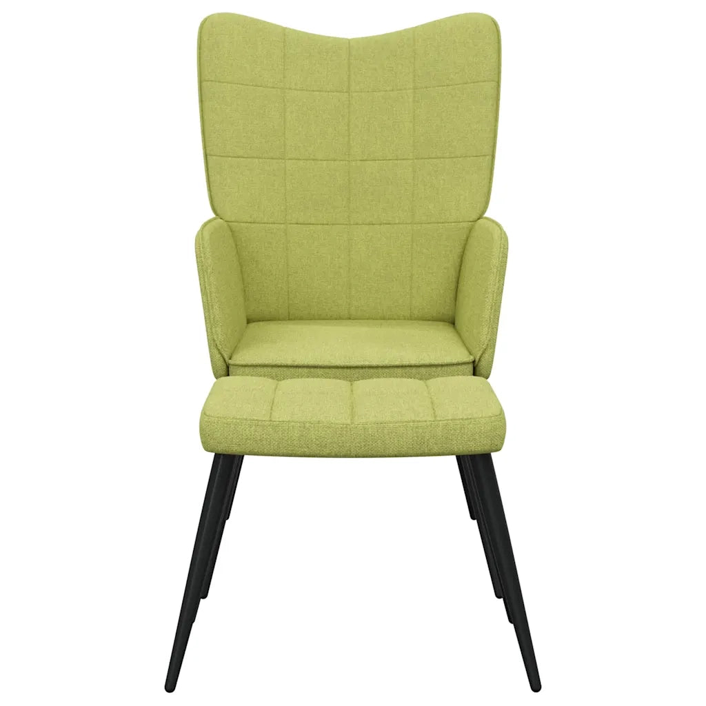 Sedia Relax con Sgabello Verde in Tessuto 327957