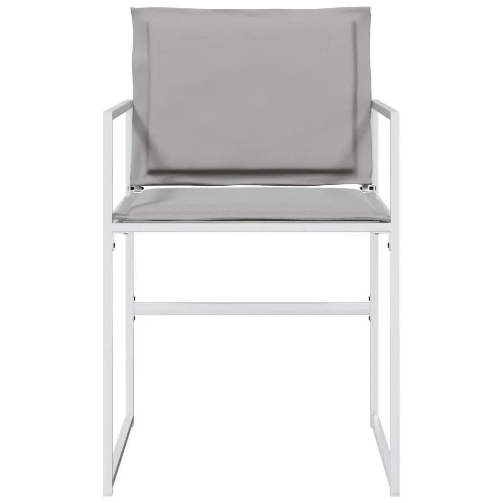 Sedie da Giardino con Cuscini 4 pz Bianchi Acciaio e Textilene 4008587