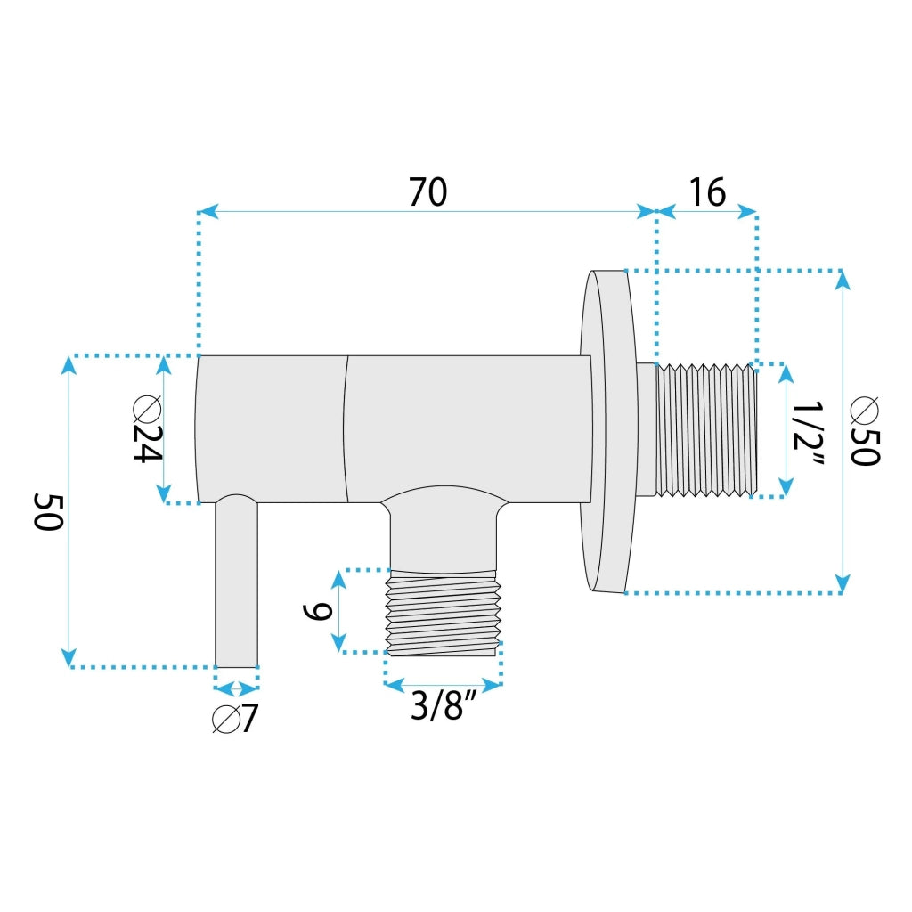 Valvola Ad Angolo 1/2" X 3/8" Chrome