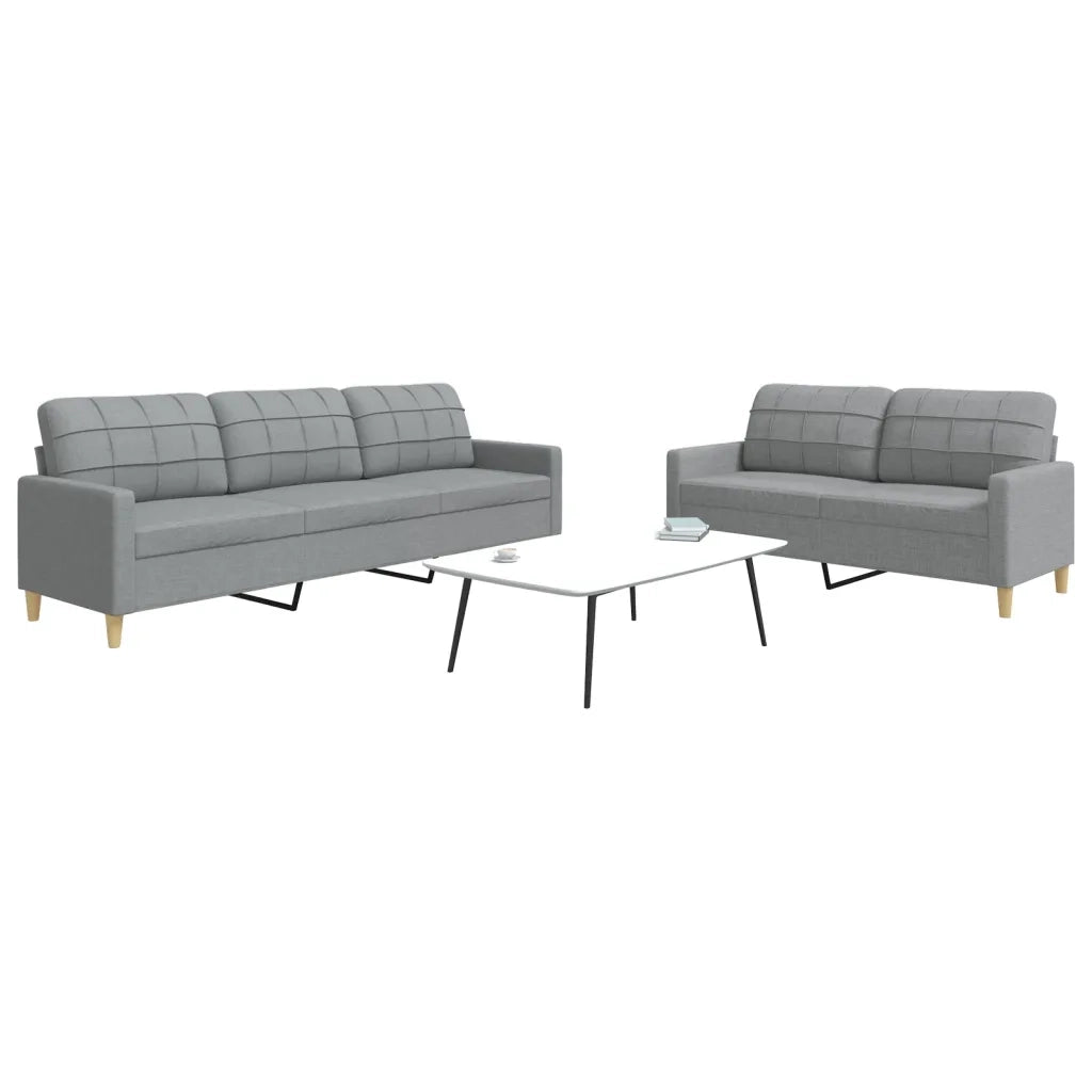 Set di Divani 2 pz Grigio Chiaro in Tessuto 3278319