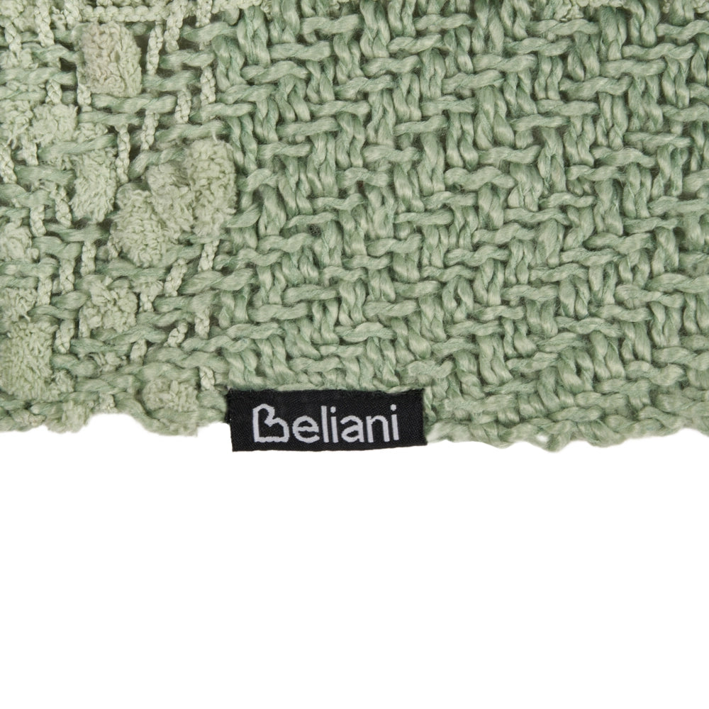 Coperta di cotone intrecciata con nappe verde 150 x 200 cm morbida classica
