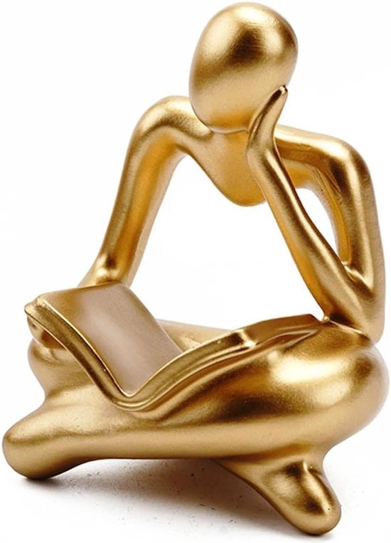 Scultura di donna lettrice - arte moderna e astratta - figure decorative