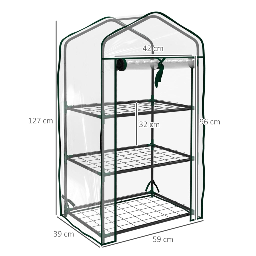 Serra da Giardino a 3 Livelli ¨C Minimal ¨C Verde Trasparente 59x39x127 cm