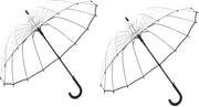Parasole per matrimoni trasparente - extra grande - 2 pezzi - chiaro - PVC