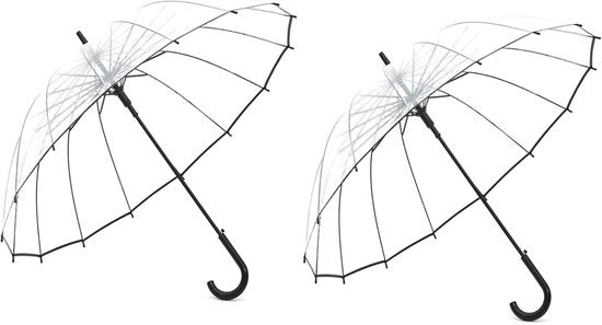 Parasole per matrimoni trasparente - extra grande - 2 pezzi - chiaro - PVC