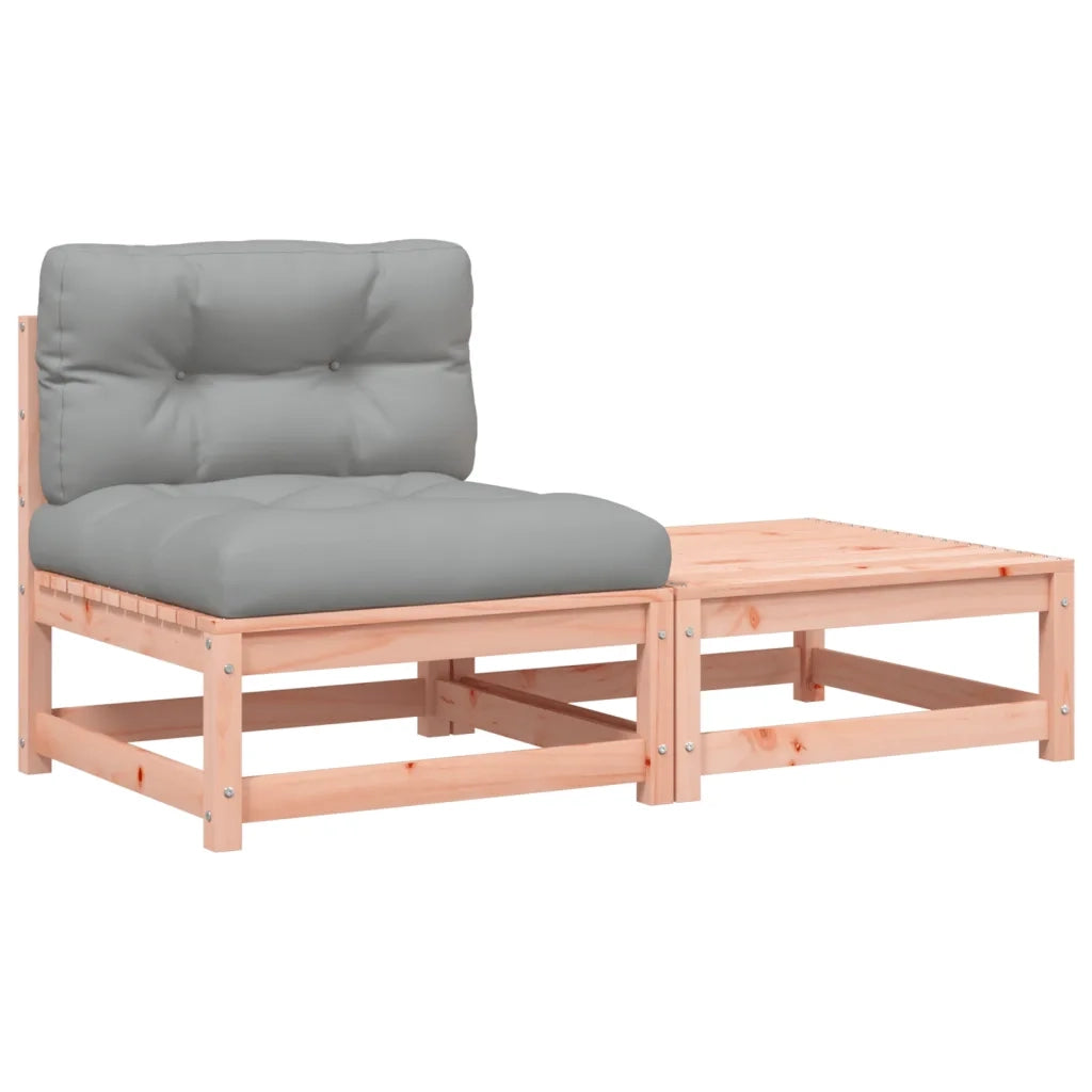 Divano da Giardino Senza Braccioli con Cuscini e Poggiapiedi-Sofa da Giardino-Divano da esterno 406161