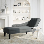 Sdraio con Cuscino e Bracciolo Destro in Tessuto Grigio Scuro 4009844