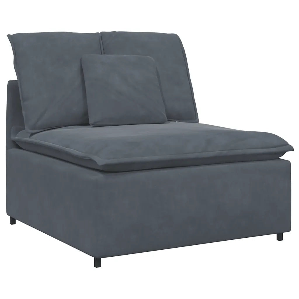 Modulo Centrale Divano Modulare con Cuscini Grigio Scuro 100 cm 212653