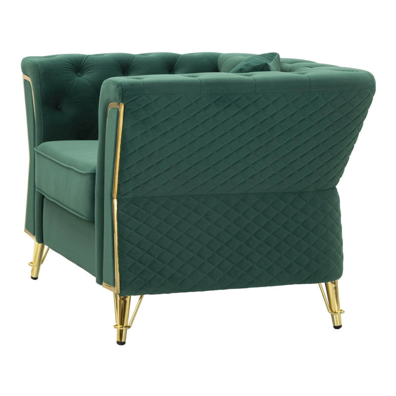 Poltrona Emy Verde Con Cuscino cm 104x83x76