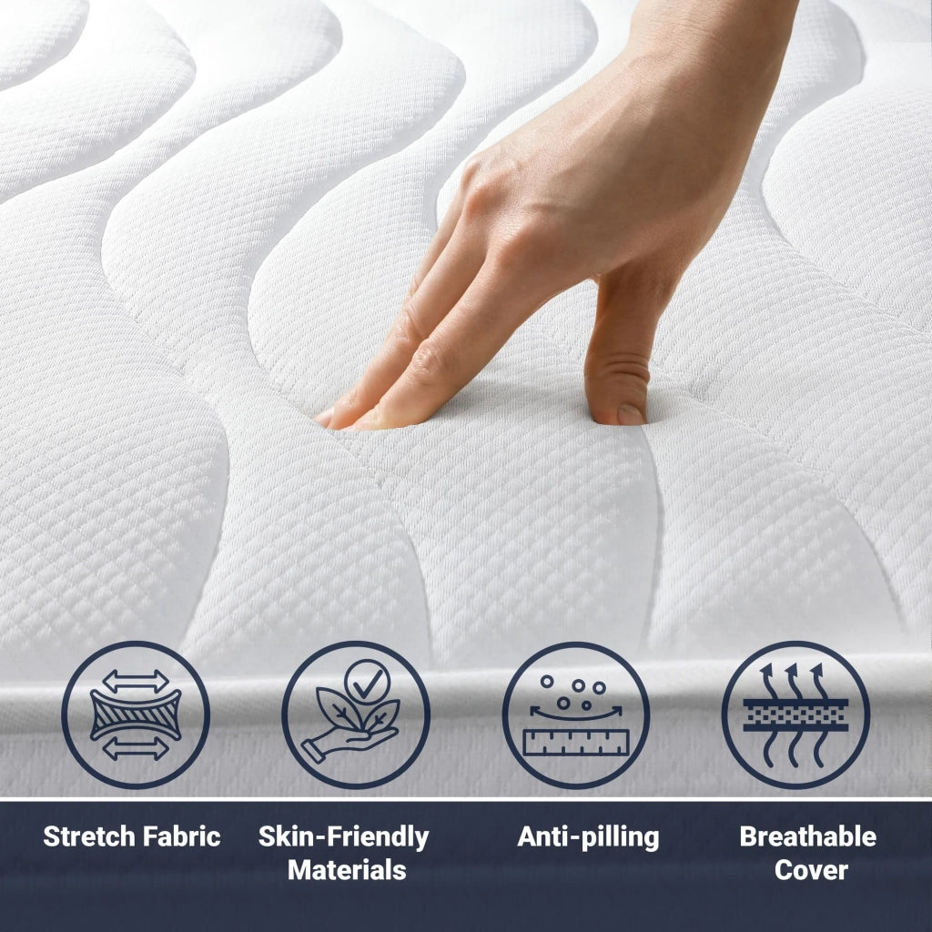 Materasso Singolo 70x200 cm in Memory Antibatterico | Altezza 20 cm | Rivestimento 3D Air in Fibra Ipoallergenica | Materasso Ortopedico a 7 Zone Differenziate Termosensibili