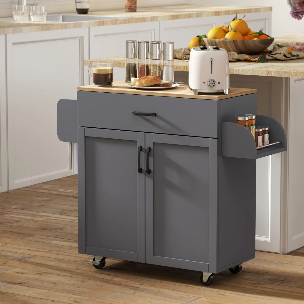 Mobile Cucina con Ruote ¨C Minimal ¨C Grigio 105x36x85 cm