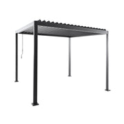 Pergola bioclimatica 3x3m in alluminio e acciaio, lamelle orientabili