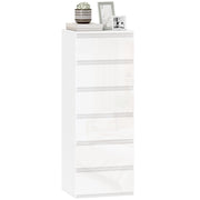 Com¨° Slim. 6 Cassetti Finitura Lucida. Camera da Letto. Bianco