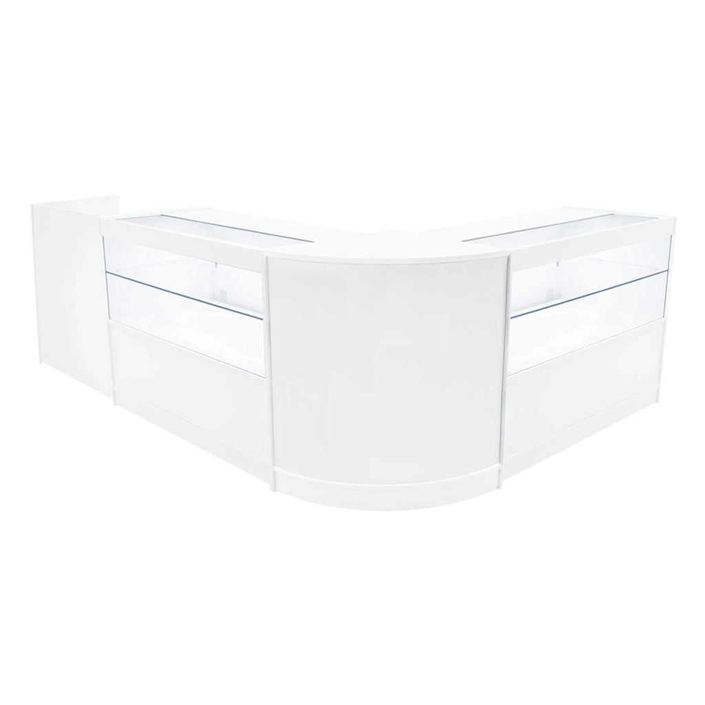 Set Banconi Negozi Bianco Phoenix LED C1200 CM60 TB60 con Serrature e Vetrina