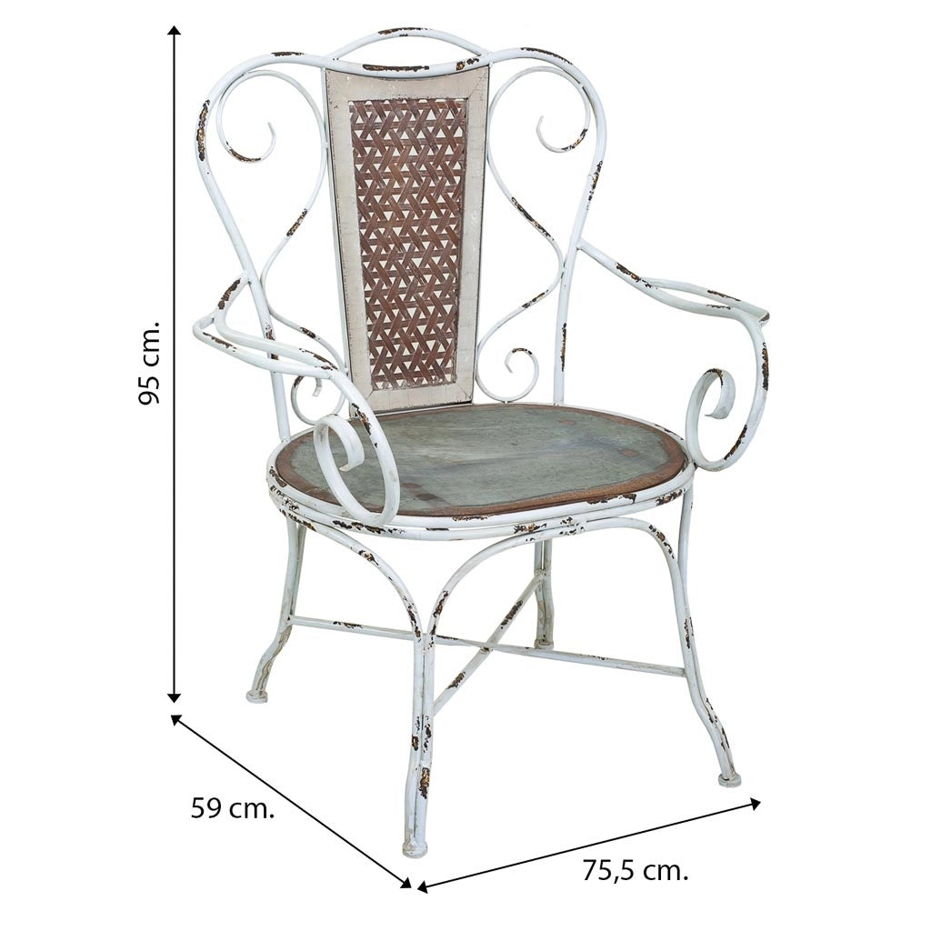 Poltrona in metallo 75,5x59x95h cm
