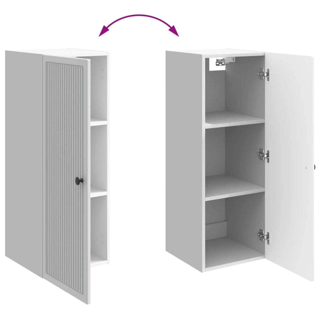Mobiletto a muro Bianco Lucido 33 x 34,5 x 90 cm 897909