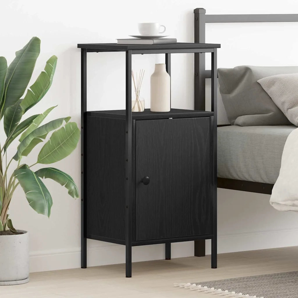 Armadio da Notte Rovere Nero 41 x 31 x 80 cm Legno multistrato 862917