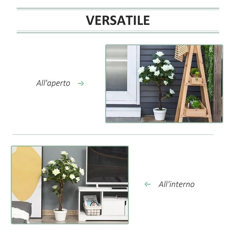 CAMELIA ALBERELLO ARTIFICIALE CON 21 FIORI E VASO ALTA 90 CM