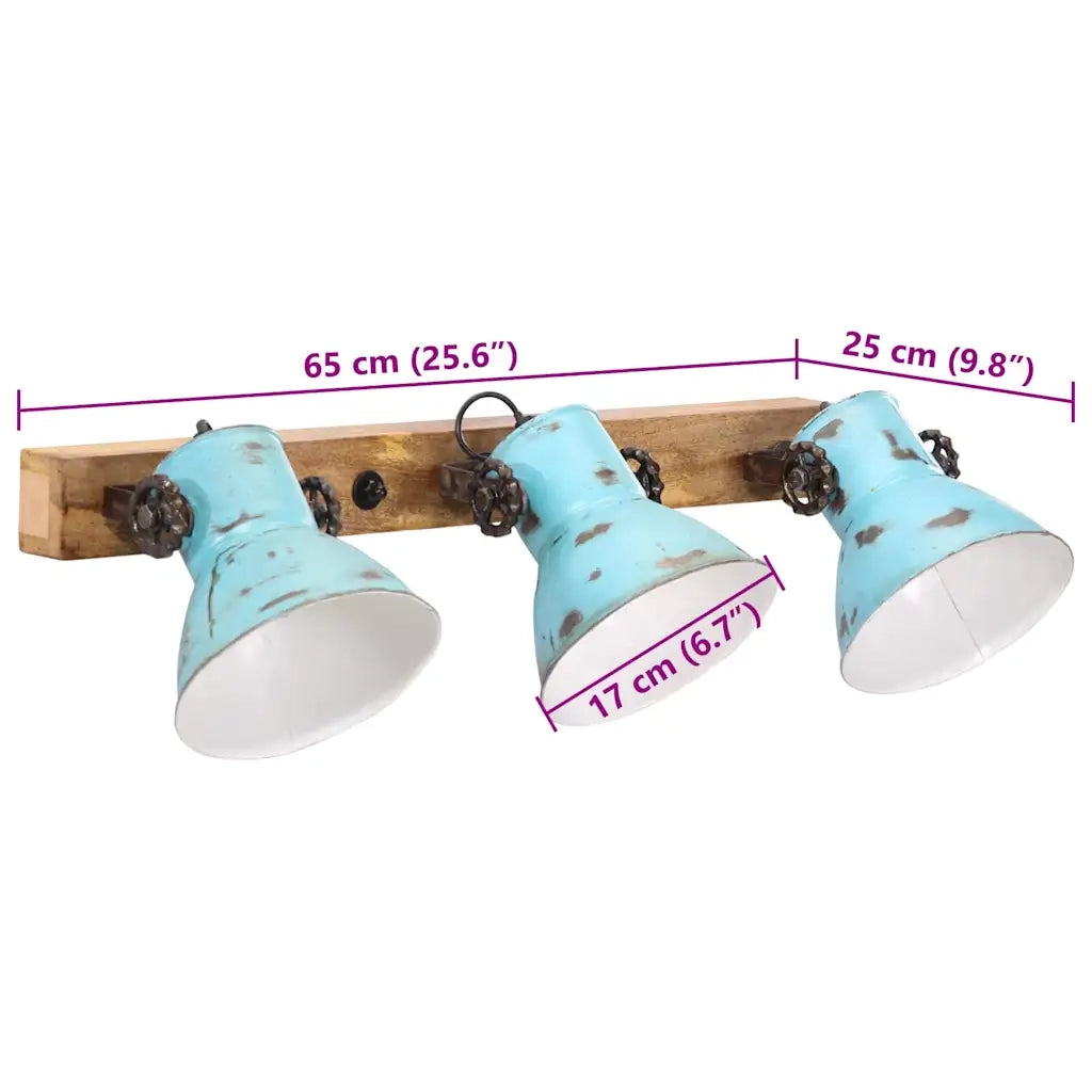 Lampada a Parete 25 W Blu Anticato 65x25 cm E27 CFW2504483