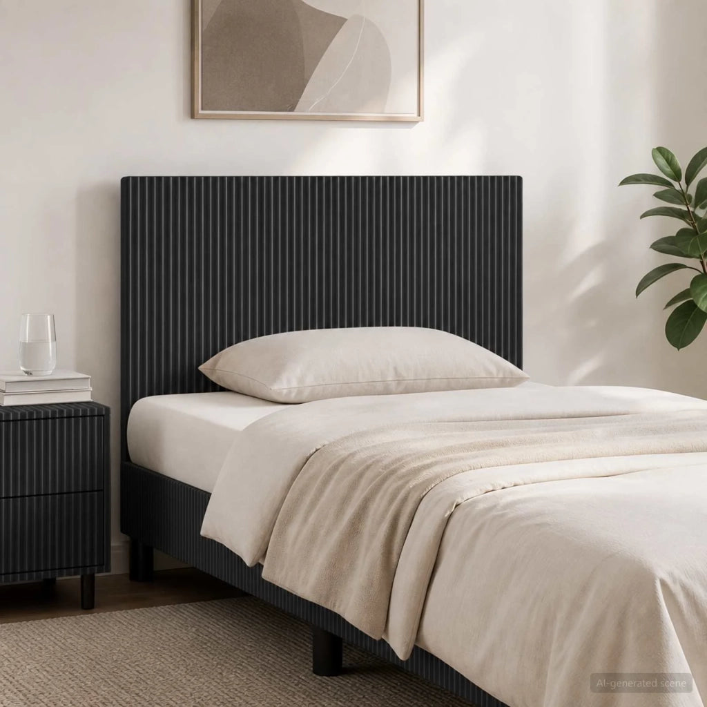 Testiera da Muro ARNHEM Nero Legno ingegnerizzato 896756