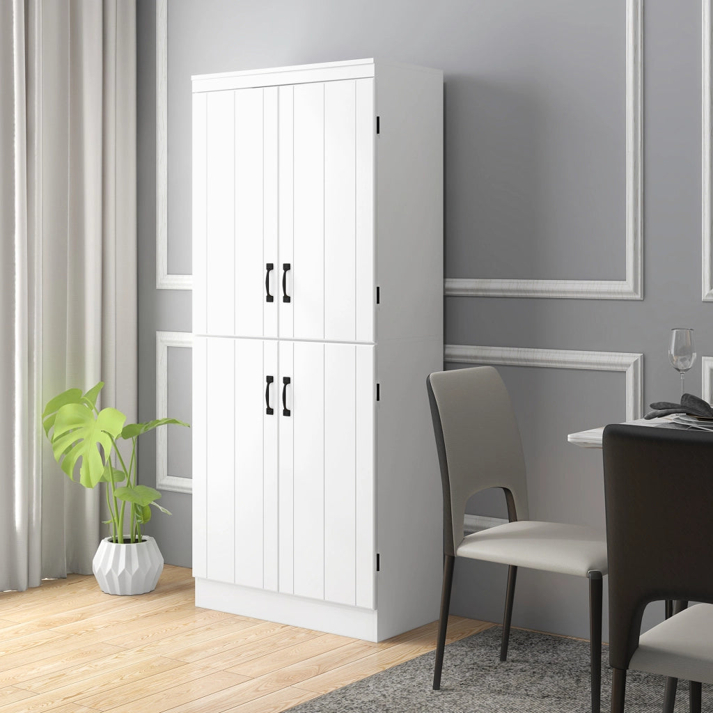 Credenza moderna con 4 ante e 6 ripiani ¨C Xylo ¨C Bianco 76x40x177 cm