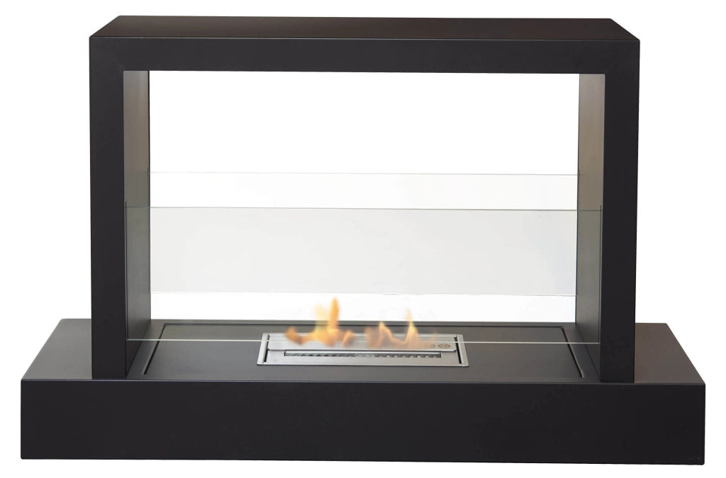 Camino a Bioetanolo da Pavimento 100x30x62,5 cm Karlsen Roma Nero