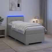 Letto con Box Spring, Materasso e LED Grigio Chiaro Tessuto 3451875