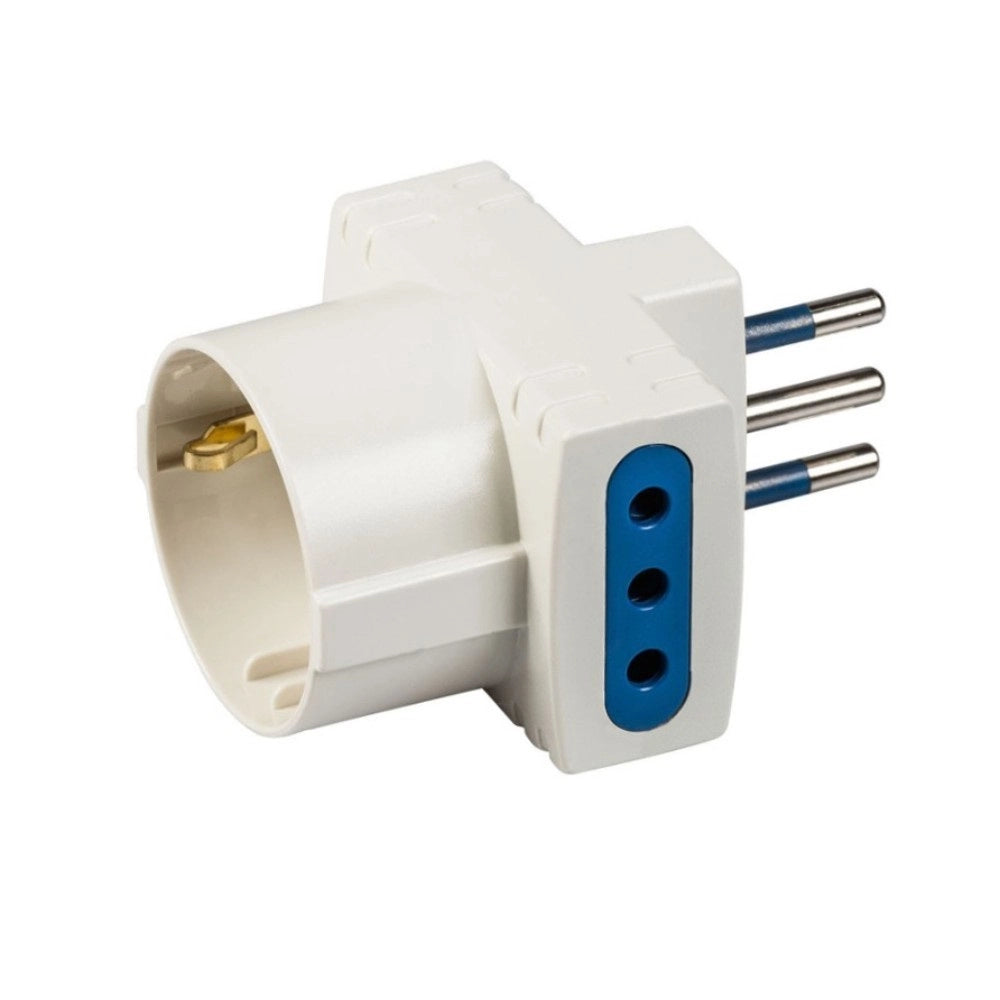 ADATTATORE SCHUKO TRIPLO 10A BIANCO