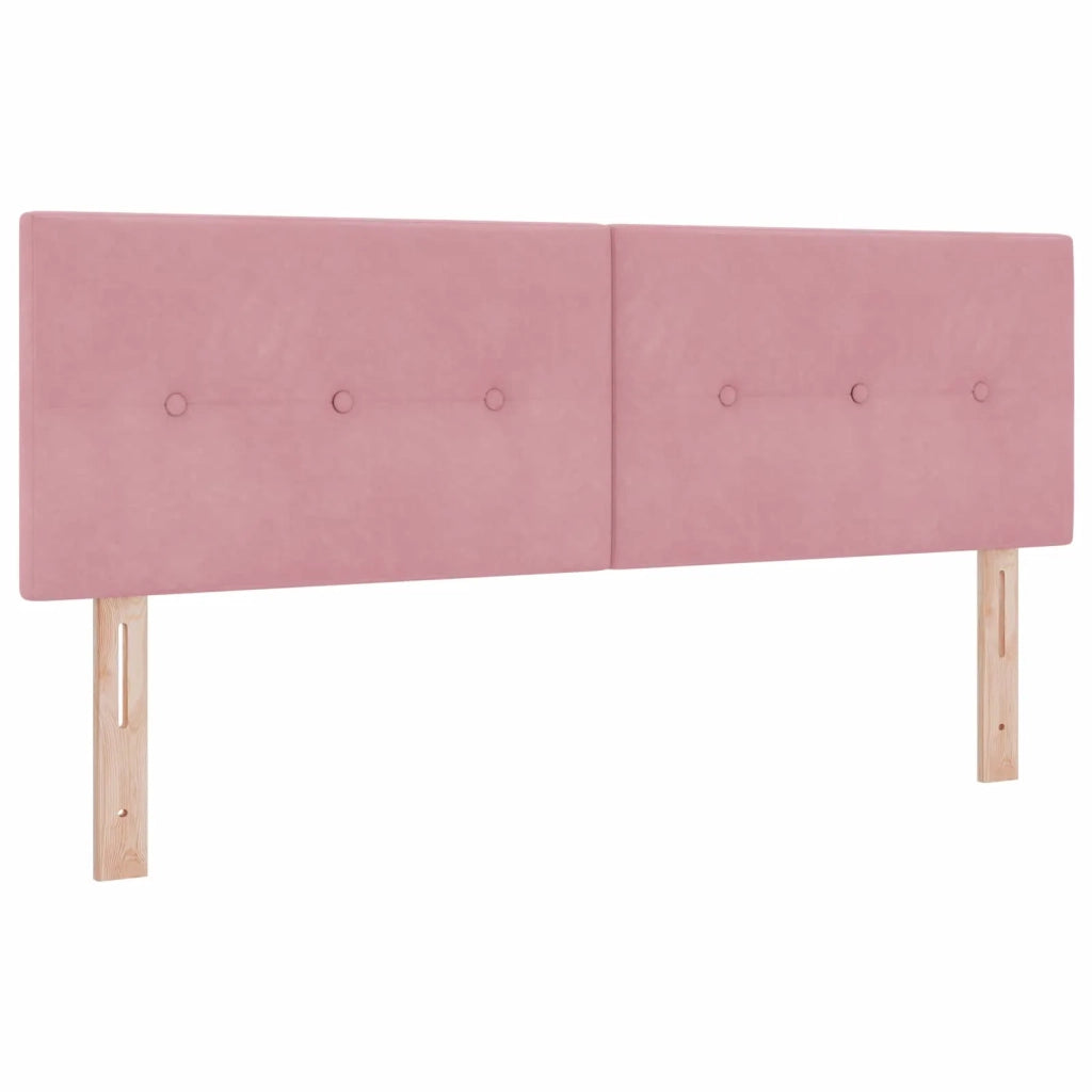 Letto box spring con materasso Rosa 140 x 200 cm Velluto 3450733