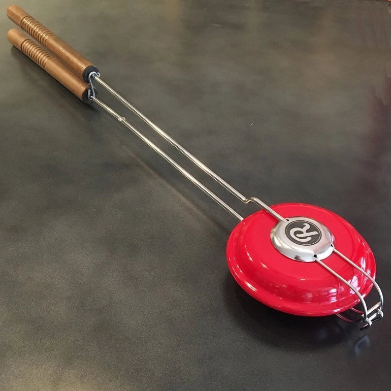Round Stainless Steel & Enameled Pie Iron