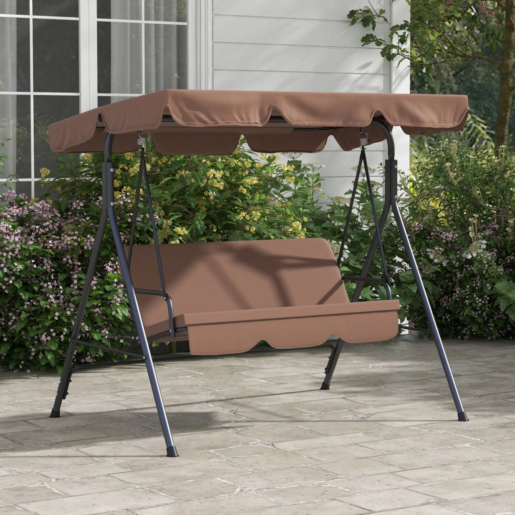 Amaca da giardino 3 posti con cuscini ¨C Minimal ¨C 172x110x153 cm nero marrone