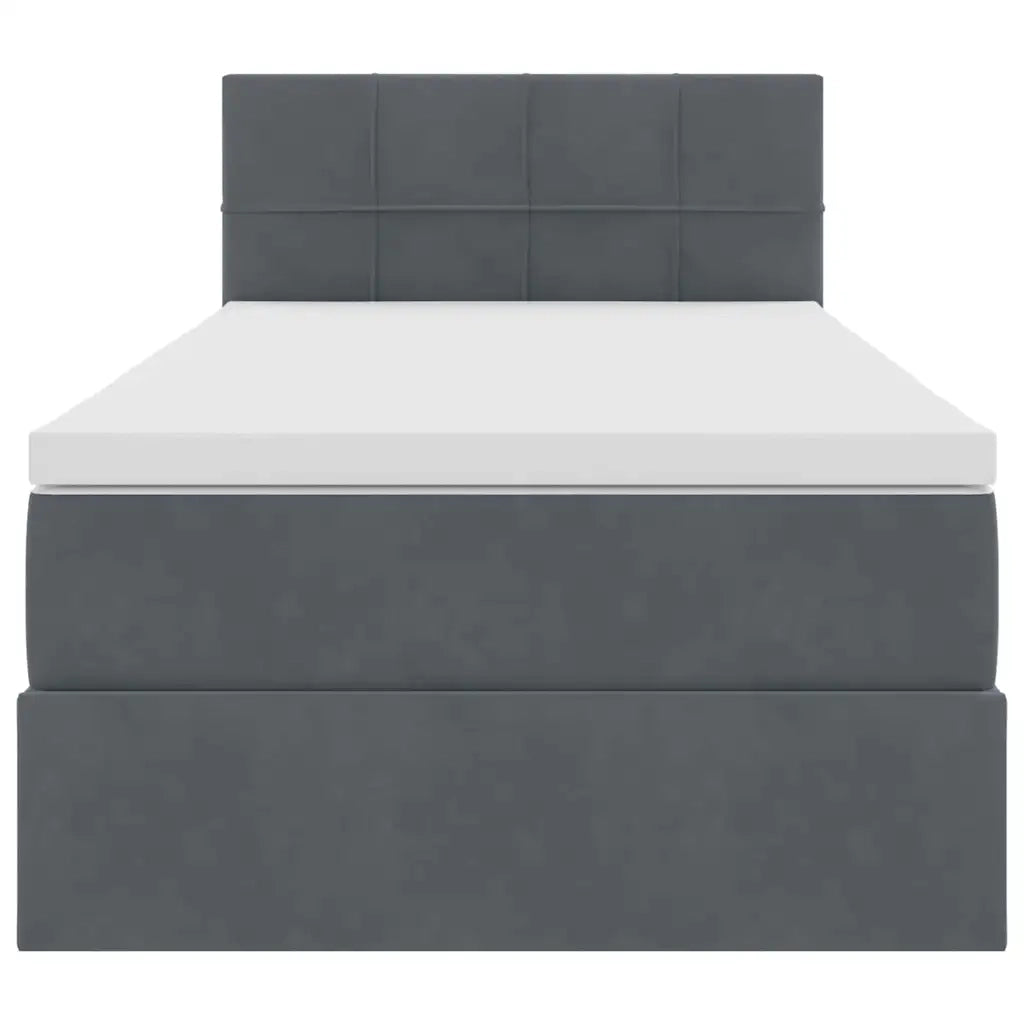 Letto con Contenitore Grigio scuro 90 x 190 cm Velluto