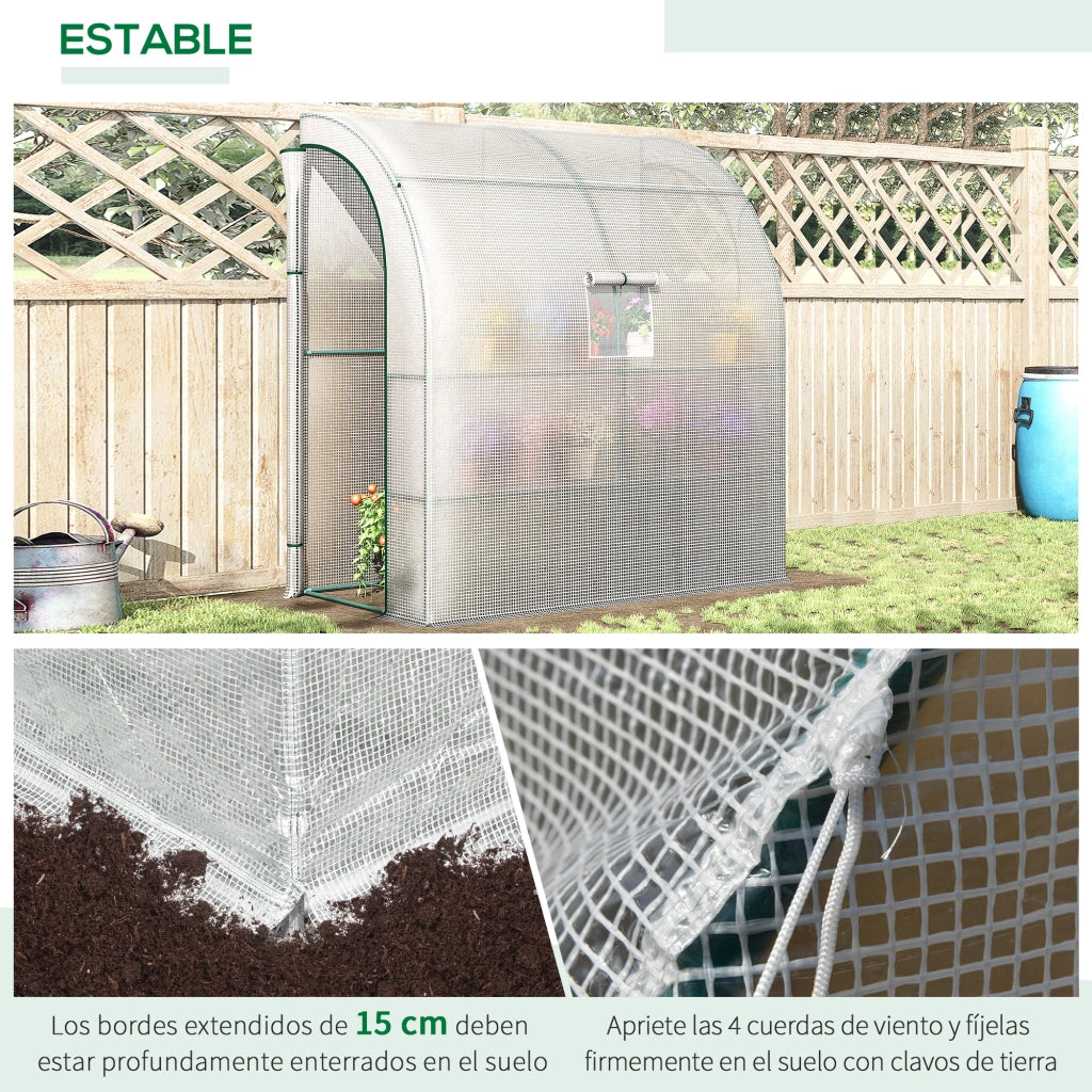 Serra da Giardino con Finestre e Scaffali ¨C Minimal ¨C Bianco 200x100x215 cm
